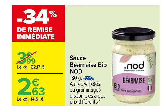 Promo Sauce B Arnaise Bio Nod Chez Carrefour Icatalogue Fr