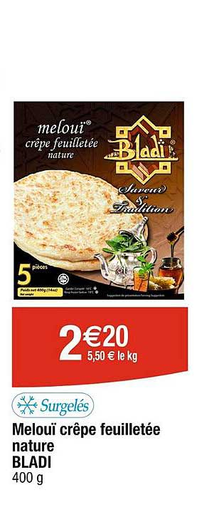 Promo Melouï Crêpe Feuilletée Nature Bladi chez Cora iCatalogue fr