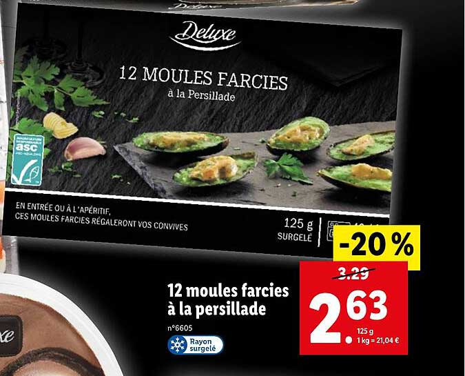 Promo Moules Farcies La Persillade Deluxe Chez Lidl Icatalogue Fr