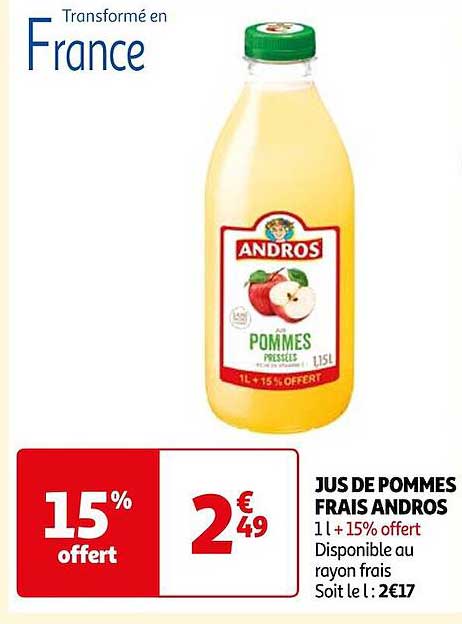 Promo Jus De Pommes Frais Andros Chez Auchan Icatalogue Fr