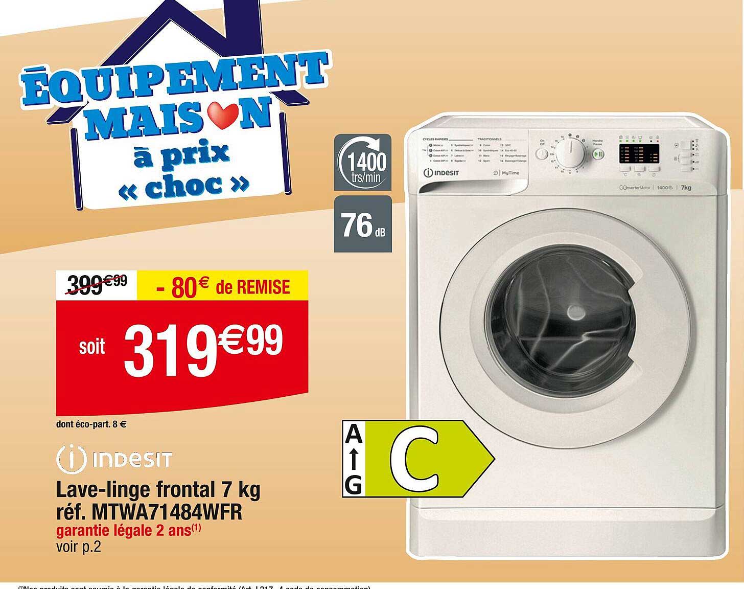 Promo Lave Linge Frontal Kg Indesit Chez Cora Icatalogue Fr