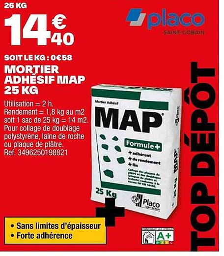 Promo Mortier Adhésif Map 25 Kg chez Brico Dépôt iCatalogue fr