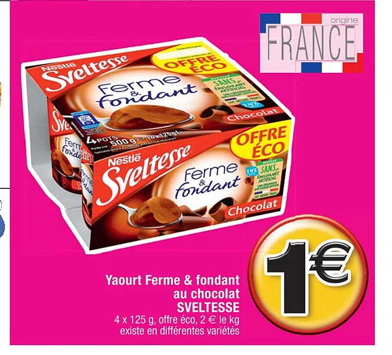 Promo Yaourt Ferme Fondant Au Chocolat Sveltesse Chez Cora