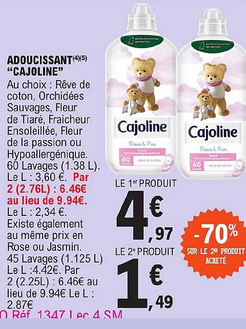 Promo Adoucissant Cajoline Chez E Leclerc Icatalogue Fr