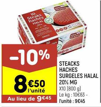 Promo Steacks Hach S Surgel S Halal Mg Chez Leader Price