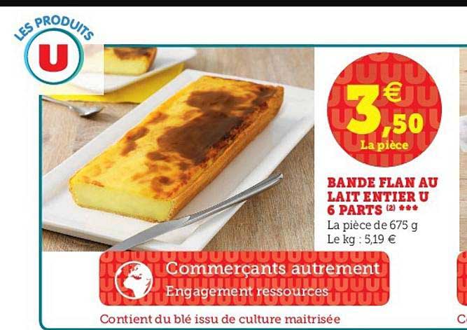 Promo Bande Flan Au Lait Entier U 6 Parts Chez Super U ICatalogue Fr