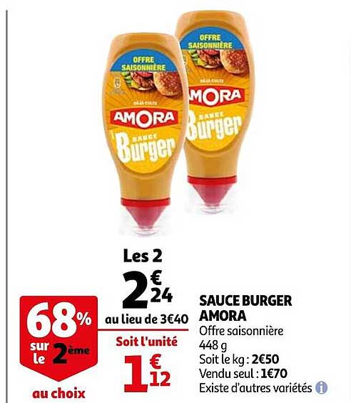 Promo Sauce Burger Amora Chez Auchan Icatalogue Fr