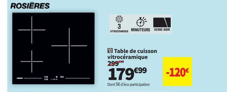 Promo Rosieres Table De Cuisson Vitrocéramique chez Conforama