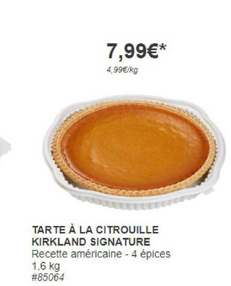 Promo Tarte à La Citrouille Kirkland Signature chez Costco iCatalogue fr