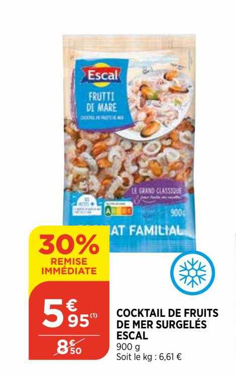 Promo Cocktail De Fruits De Mer Surgel S Escal Remise Imm Diate