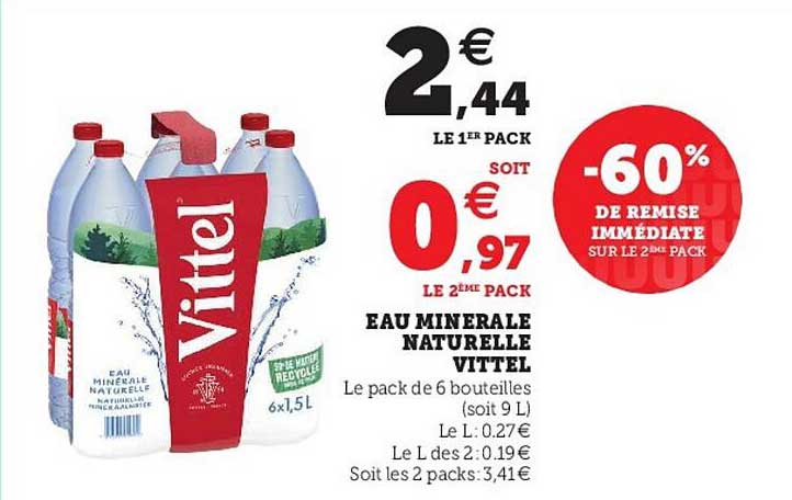 Promo Eau Min Rale Naturelle Vittel Chez U Express Icatalogue Fr