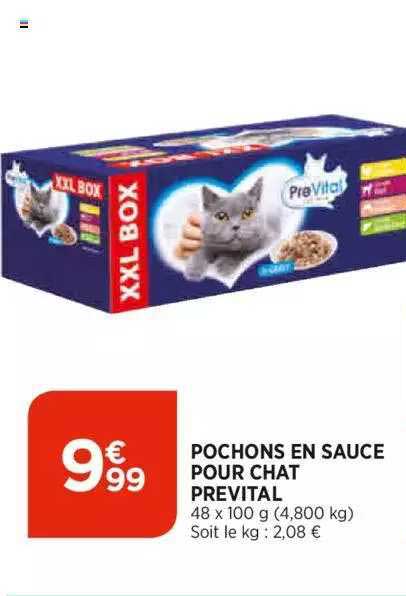 Promo Pochons En Sauce Pour Chat Prevital Chez Atac