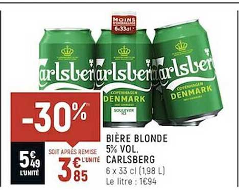 Promo Bi Re Blonde Vol Carlsberg Chez Spar Icatalogue Fr