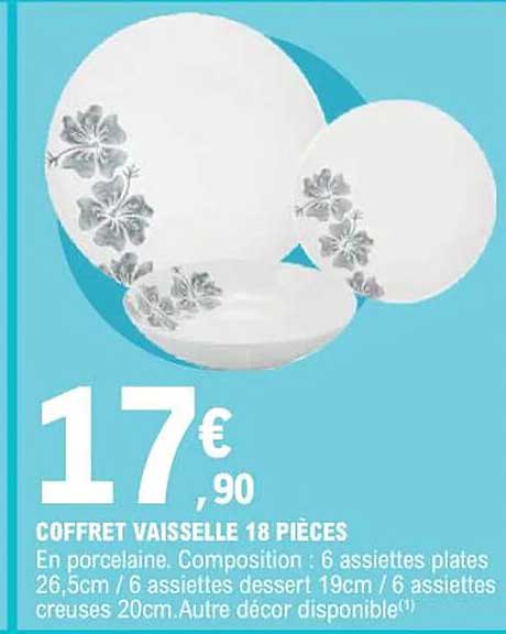 Promo Coffret Vaisselle 18 Pièces chez E Leclerc iCatalogue fr