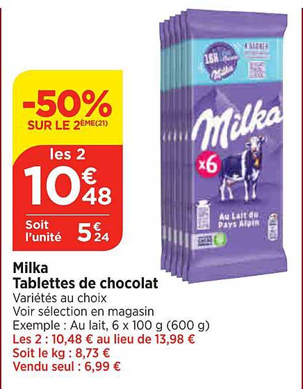 Promo Milka Tablettes De Chocolat Chez Bi1 ICatalogue Fr