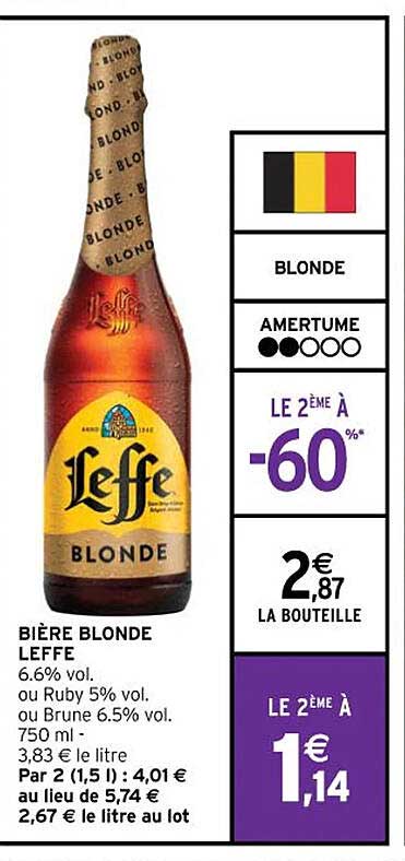 Offre Bière Blonde Leffe chez Intermarche