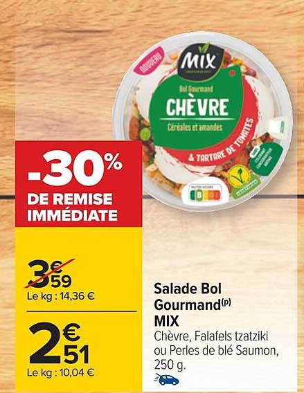 Promo Salade Bol Gourmand Mix Chez Carrefour Icatalogue Fr