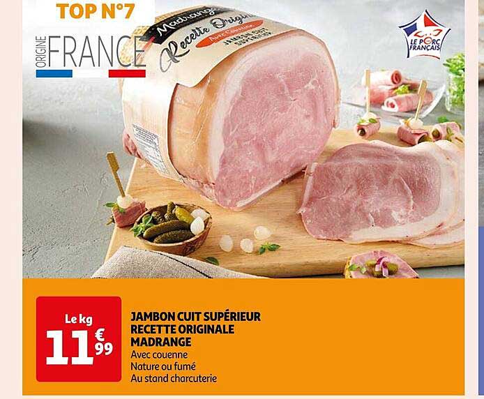 Promo Jambon Cuit Sup Rieur Recette Originale Madrange Chez Auchan