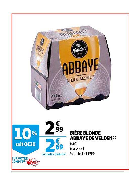 Promo Bière Blonde Abbaye De Velden chez Auchan iCatalogue fr