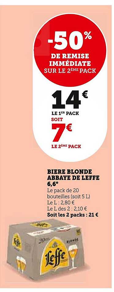 Promo Bi Re Blonde Abbaye De Leffe Chez Super U Icatalogue Fr