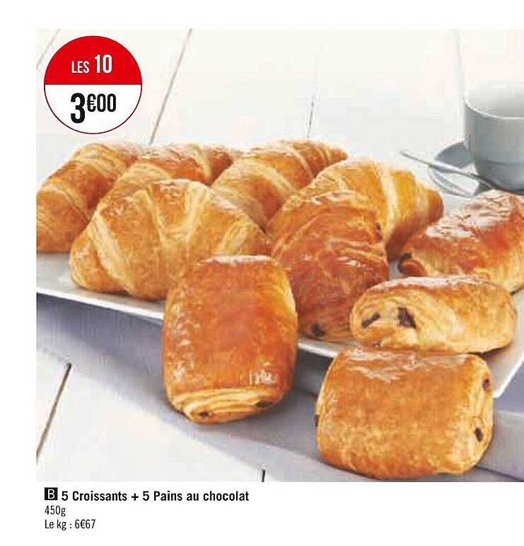 Promo 5 Croissants 5 Pains Au Chocolat chez Supermarchés