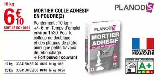 Promo Mortier Colle Adh Sif En Poudre Planodis Chez Brico D P T