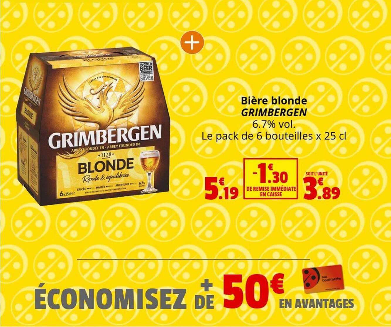 Promo Bière Blonde Grimbergen chez Coccimarket iCatalogue fr