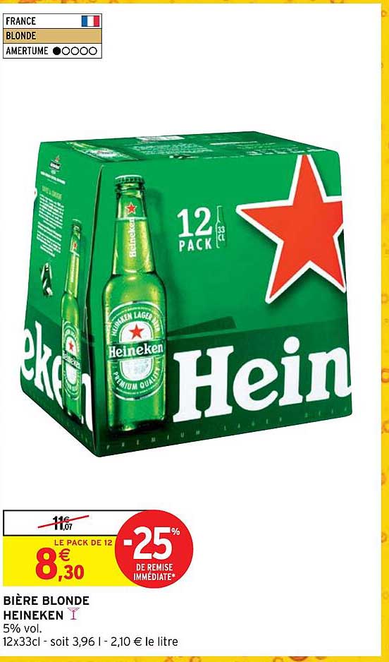 Promo Bière Blonde Heineken chez Intermarché Express iCatalogue fr