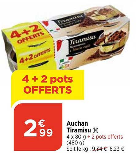 Promo Auchan Tiramisu Chez Bi Icatalogue Fr