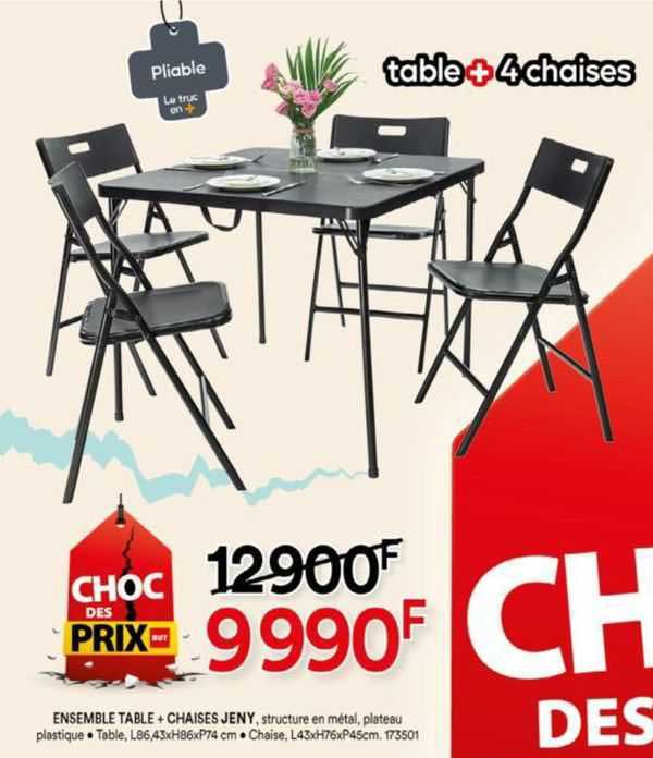 Promo Ensemble Table Chaises Jeny Chez But Icatalogue Fr