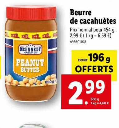 Promo Beurre De Cacahu Tes Mcennedy Chez Lidl