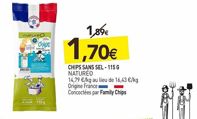 Promo Chips Sans Sel 115 G Naturéo chez NaturéO iCatalogue fr