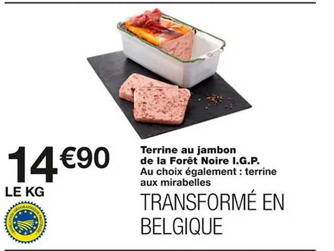 Promo Terrine Au Jambon De La Forêt Noire I g p chez Monoprix