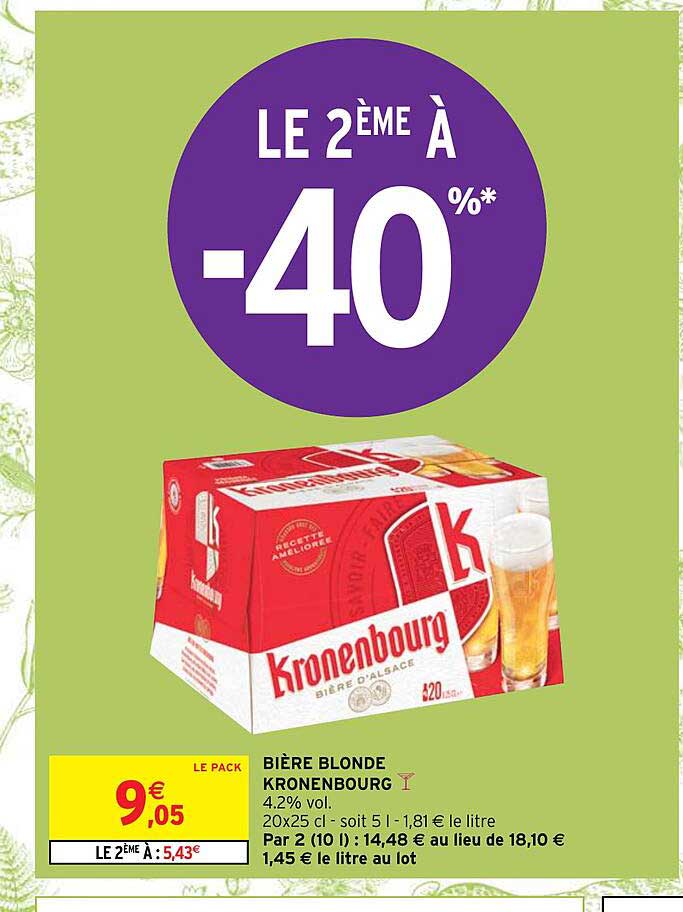 Offre Bi Re Blonde Kronenbourg Chez Intermarche