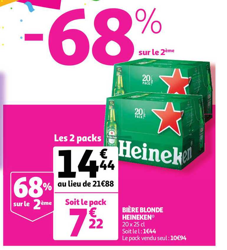 Promo Bière Blonde Heineken chez Auchan iCatalogue fr