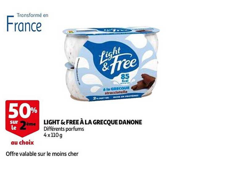 Promo Light Free La Grecque Danone Chez Auchan Icatalogue Fr