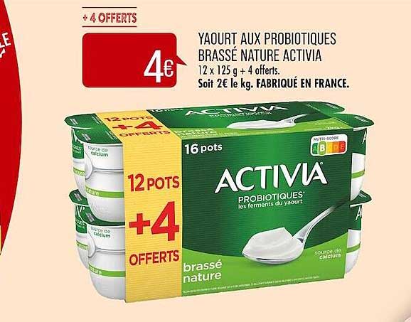 Promo Yaourt Aux Probiotiques Brassé Nature Activia chez Match