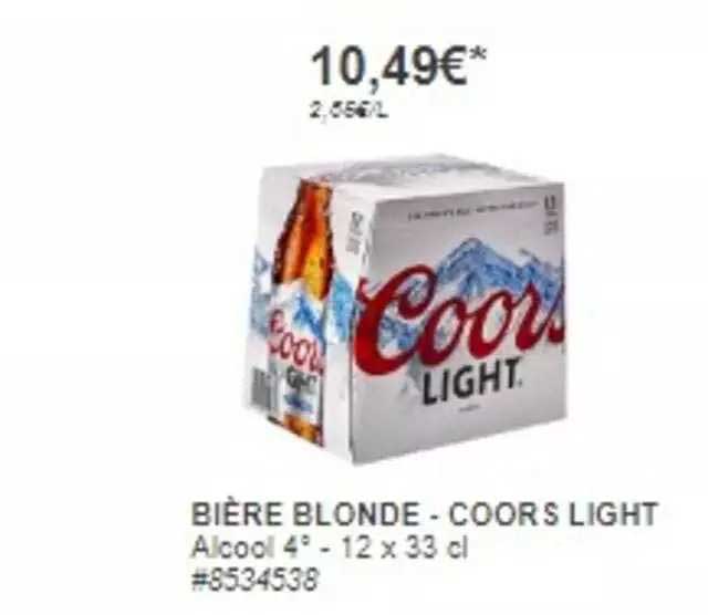 Promo Bière Blonde Coors Light chez Costco iCatalogue fr