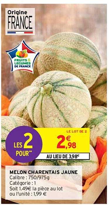 Promo Melon Charentais Jaune chez Intermarché iCatalogue fr