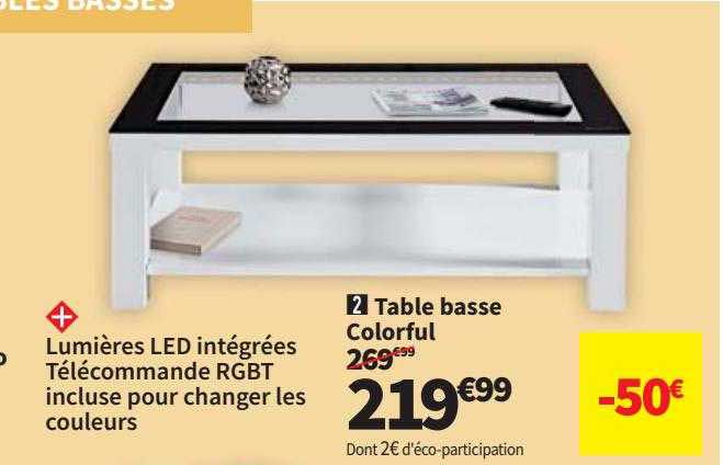 Promo Table Basse Colorful Chez Conforama Icatalogue Fr