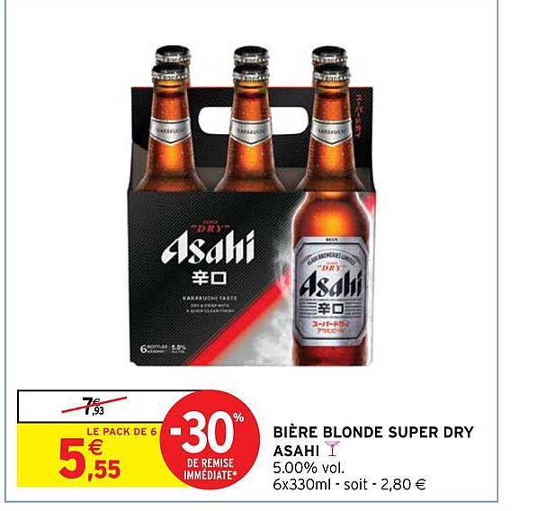 Promo Bière Blonde Super Dry Asahi chez Intermarché Hyper iCatalogue fr