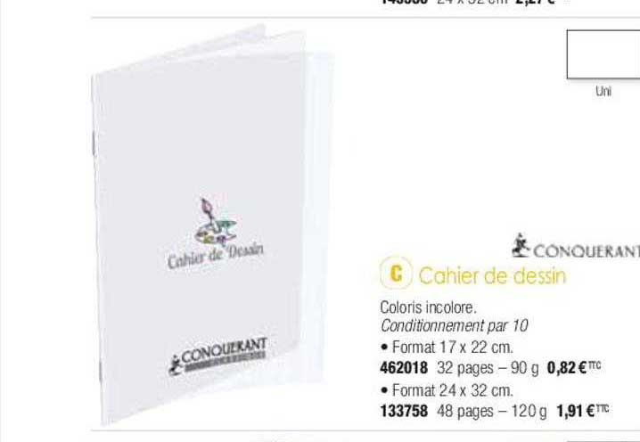 Promo Cahier De Dessin Conqu Rant Chez Calipage Icatalogue Fr