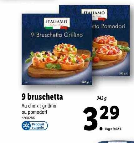 Promo Bruschetta Italiamo Chez Lidl Icatalogue Fr