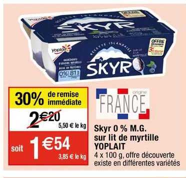 Promo Skyr 0 M G Sur Lit De Myrtille Yoplait Chez Migros France