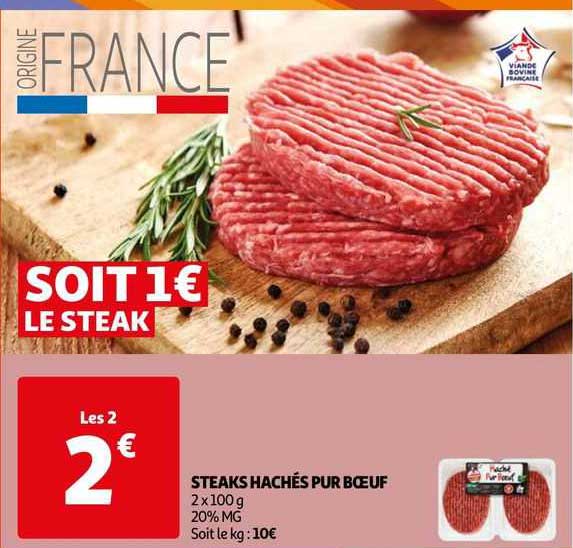 Promo Steaks Hachés Pur Bœuf chez Auchan iCatalogue fr