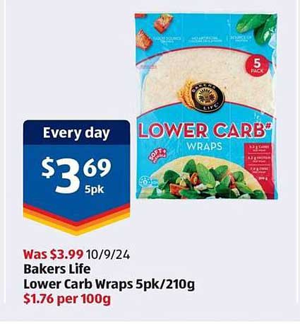 Bakers Life Lower Carb Wraps