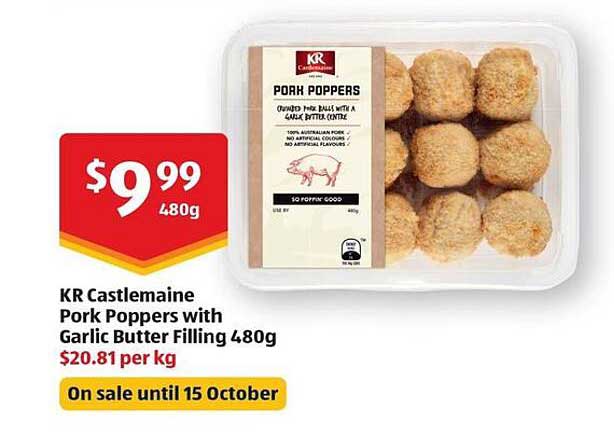 KR Castlemaine Pork Poppers with Garlic Butter Filling