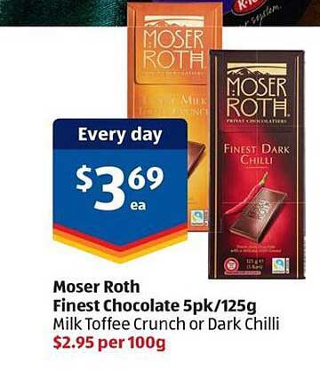 Moser Roth Finest Chocolate 5pk/125g