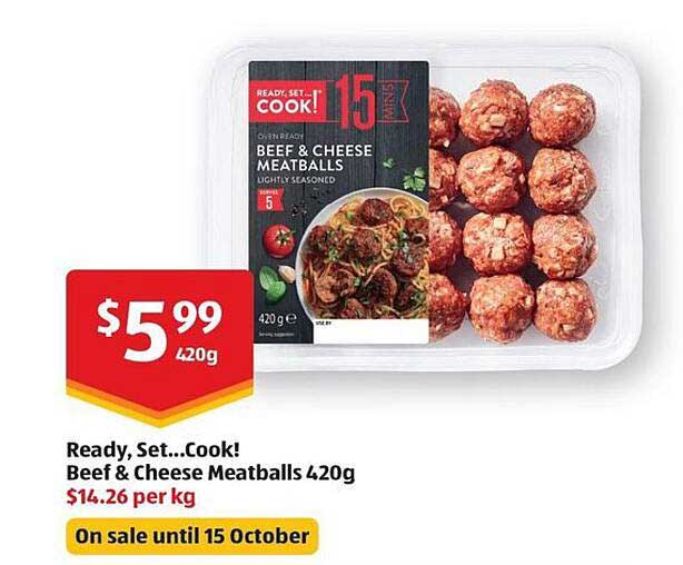 Ready, Set...Cook! Beef & Cheese Meatballs