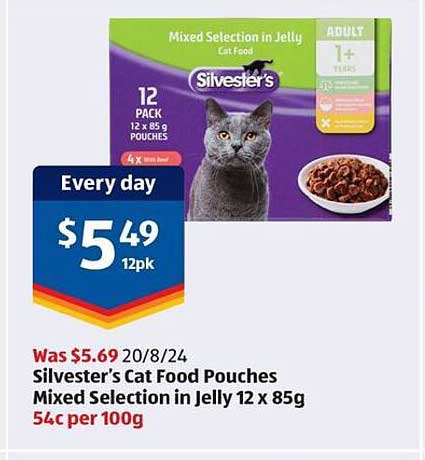 Silvester's Cat Food Pouches Mixed Selection in Jelly